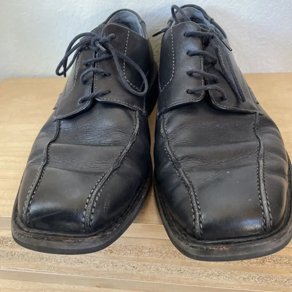Mephisto Goodyear Welt Mens 12 Black Oxford Shoes Genuine Leather Dress Wedding‎